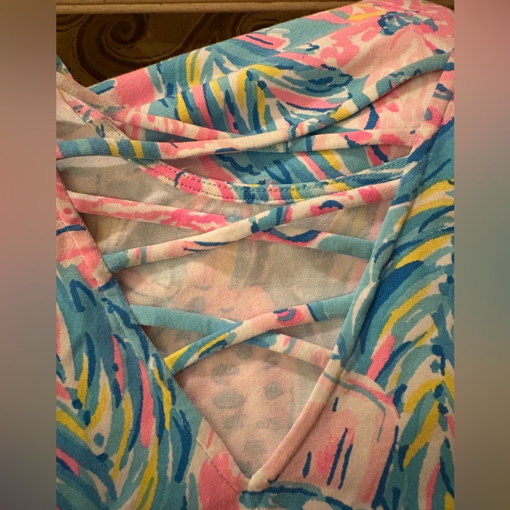 Like-new (sold) Lilly Pulitzer Carice girl’s sz 16 dress w/ strappy v-back. - Picture 4 of 8
